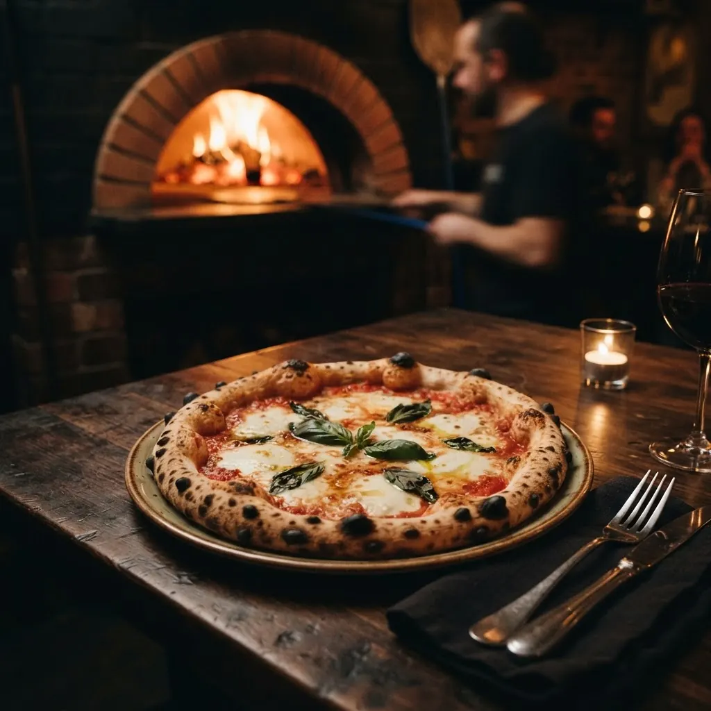 Pizza Mortazza con mortadella, burrata y pistachos